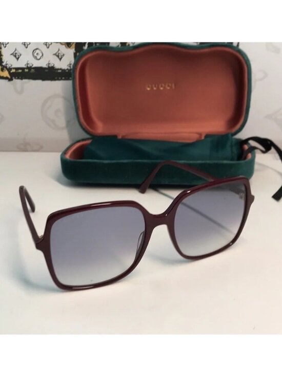 New ✨ Authentic Gucci GG0544S 003 Sunglasses – Burgundy Frame with Blue Gradient main image 9